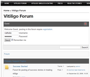 vitiligo forum-signin