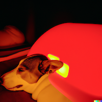 a white jack russell terrier using red light therapy benefits